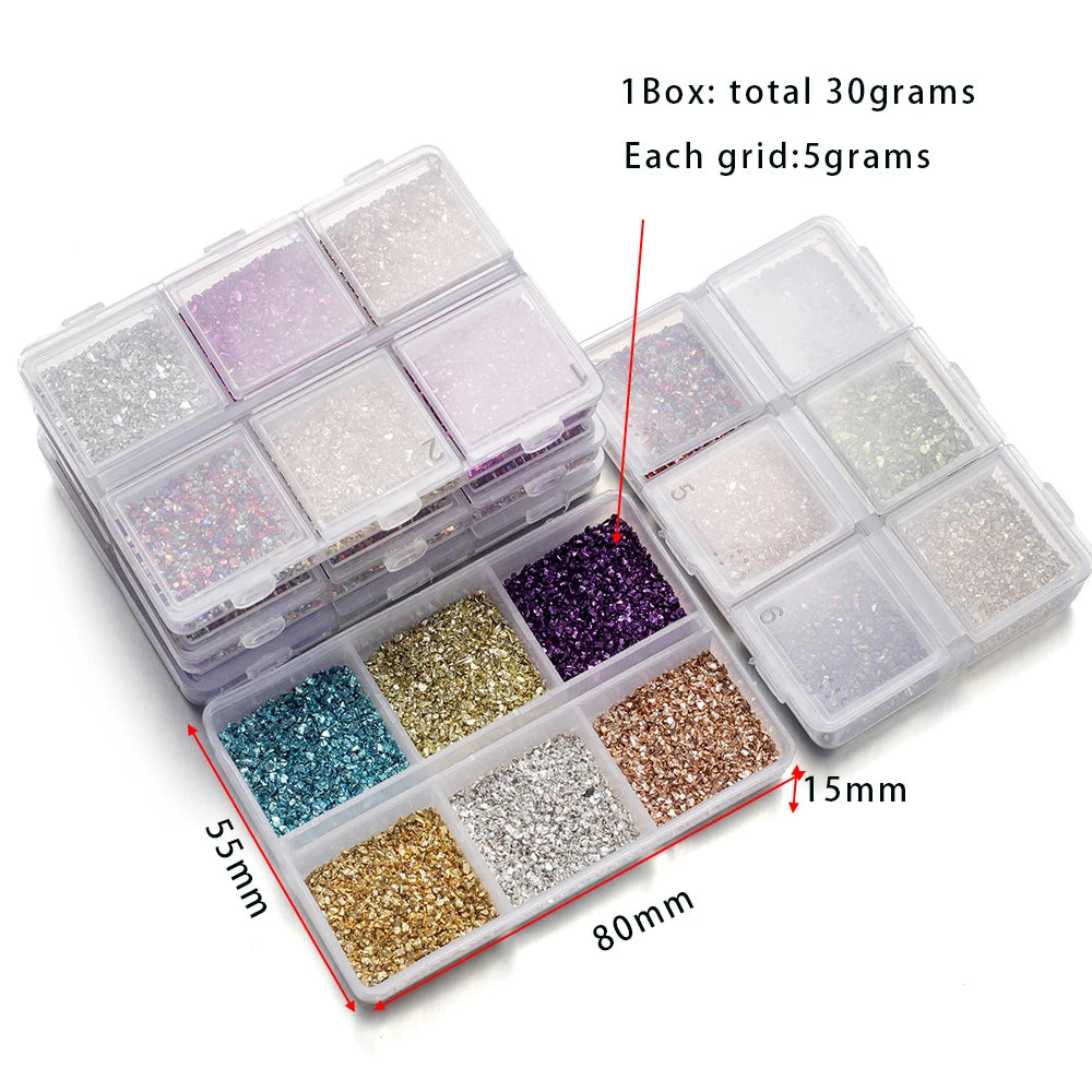 30g/Box Crushed Glass Stones Resin Filling Irregular Broken Stone for DIY Epoxy Resin alternate view