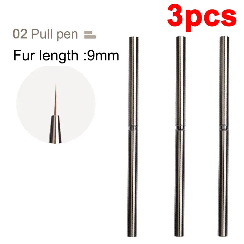 Nails Art Liner Brushes Striping Drawing Elongated Lines Painting 6/9/12/15/18mm Nail lifestyle view