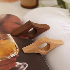Solid Wood Thumb Book Support Book Page Holder Reading Finger Ring Page Clamp Conveni alternate view