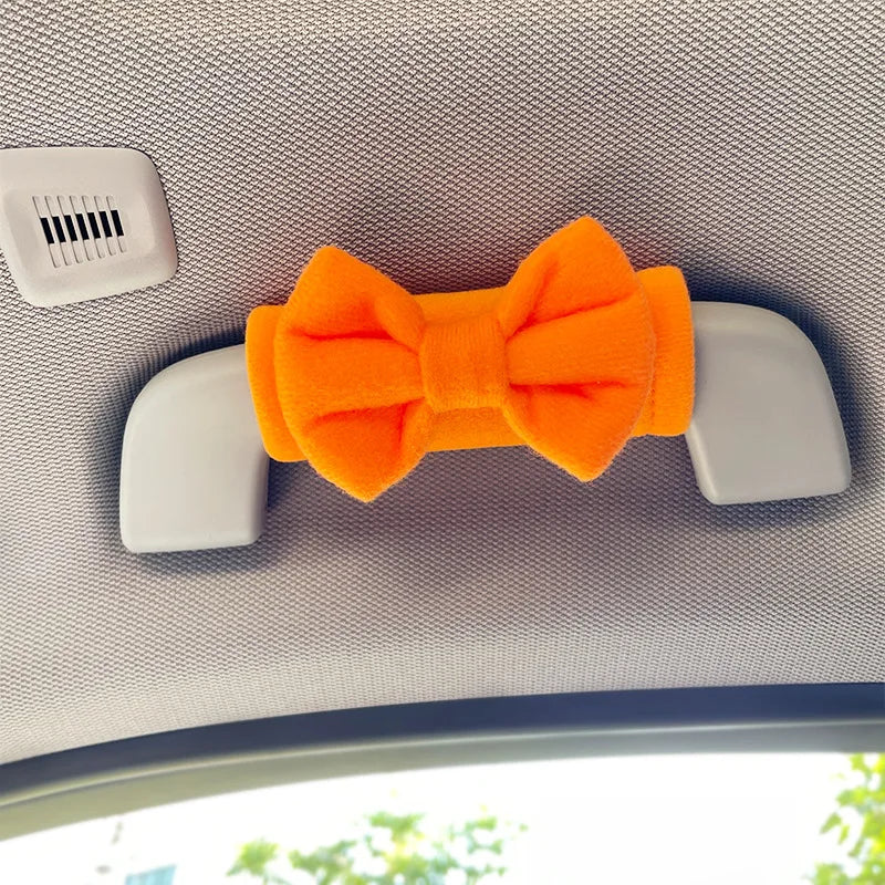 Car Roof Handle Protective Cover Cute Car Decoration Butterfly Bow Roof Armrest Cov additional angle