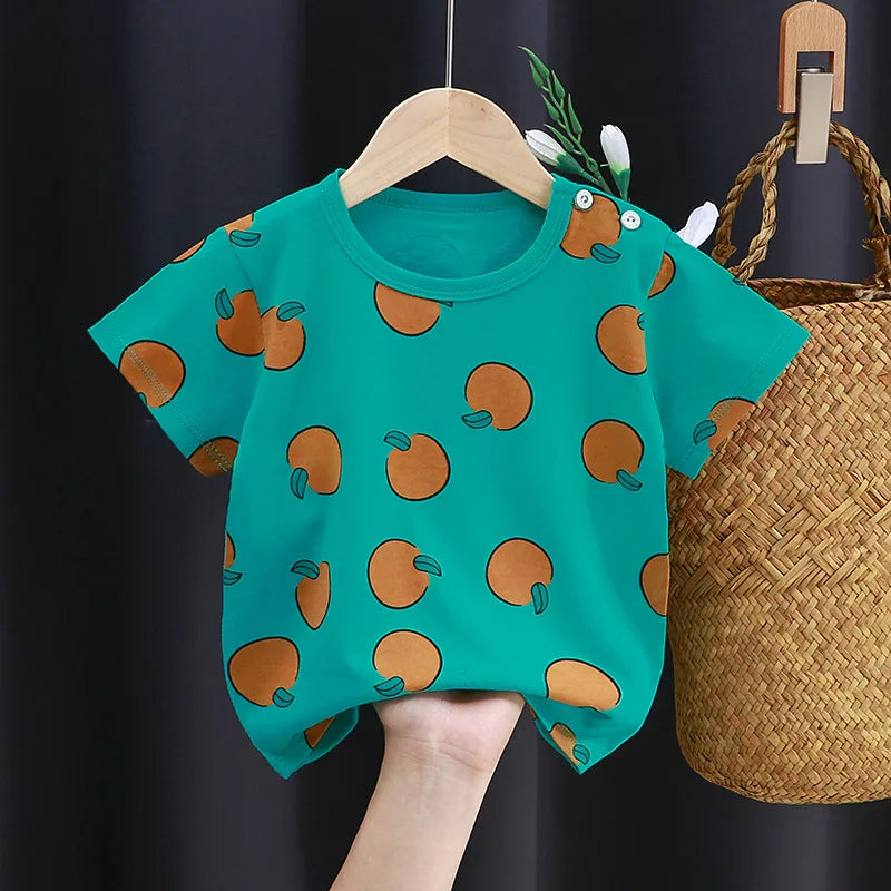 Kids Cotton Graphic Tee | Summer Unisex T-Shirt for Babies and Toddlers close-up view