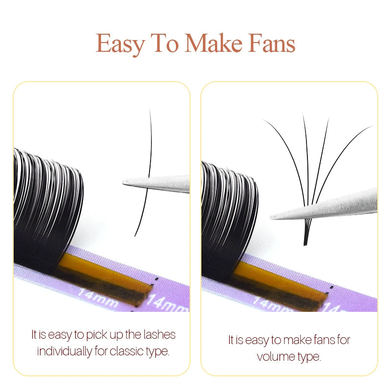 16 Row Premade Fan Lashes | SONG LASHES Pure Dark Black Eyelash Extensions additional angle