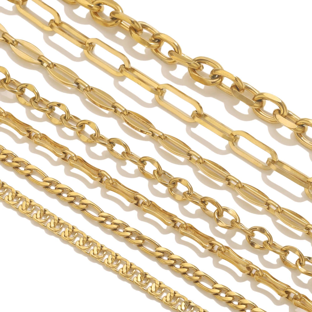 1 Meter Stainless Steel Chain Gold Silver DIY Jewelry Making Chain Necklace Bracele additional angle