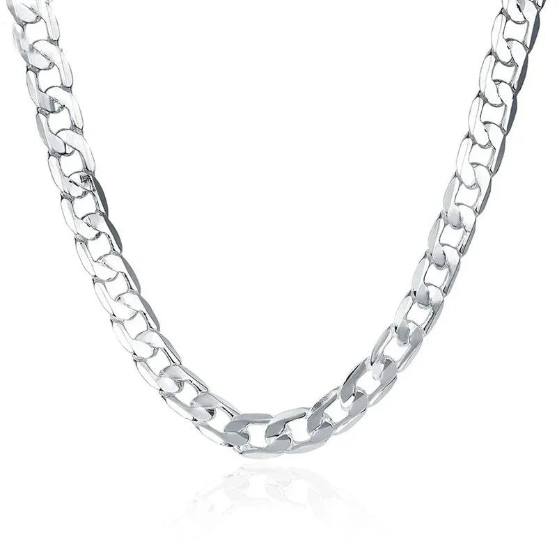925 Sterling Silver Necklace For Men's Women 16/18/20/22/24 Inches Classic 6MM Chai additional angle