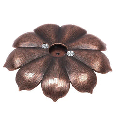 Bronze Lotus Incense Burner | Alloy Stick Holder Plate for Meditation detail view