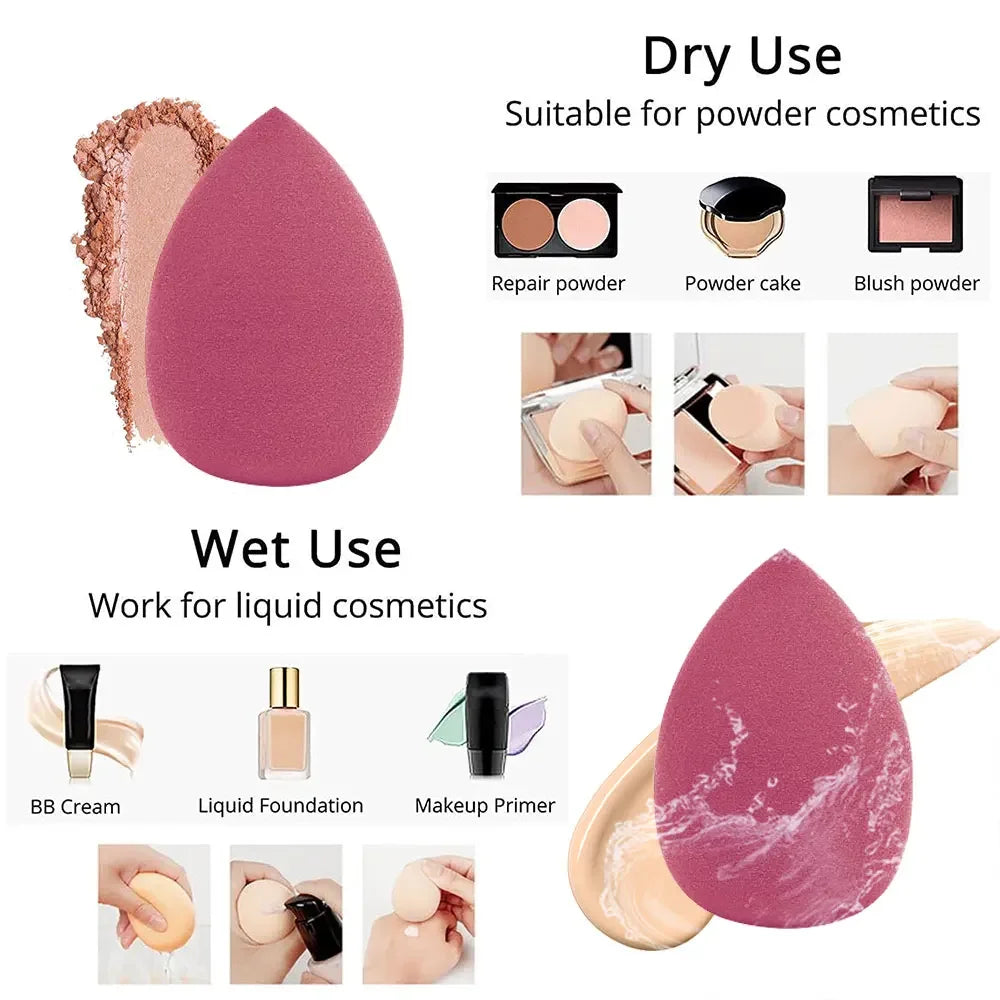 4/8pcs Makeup Sponge Blender Set | Soft Latex Foundation Blending Sponges lifestyle view