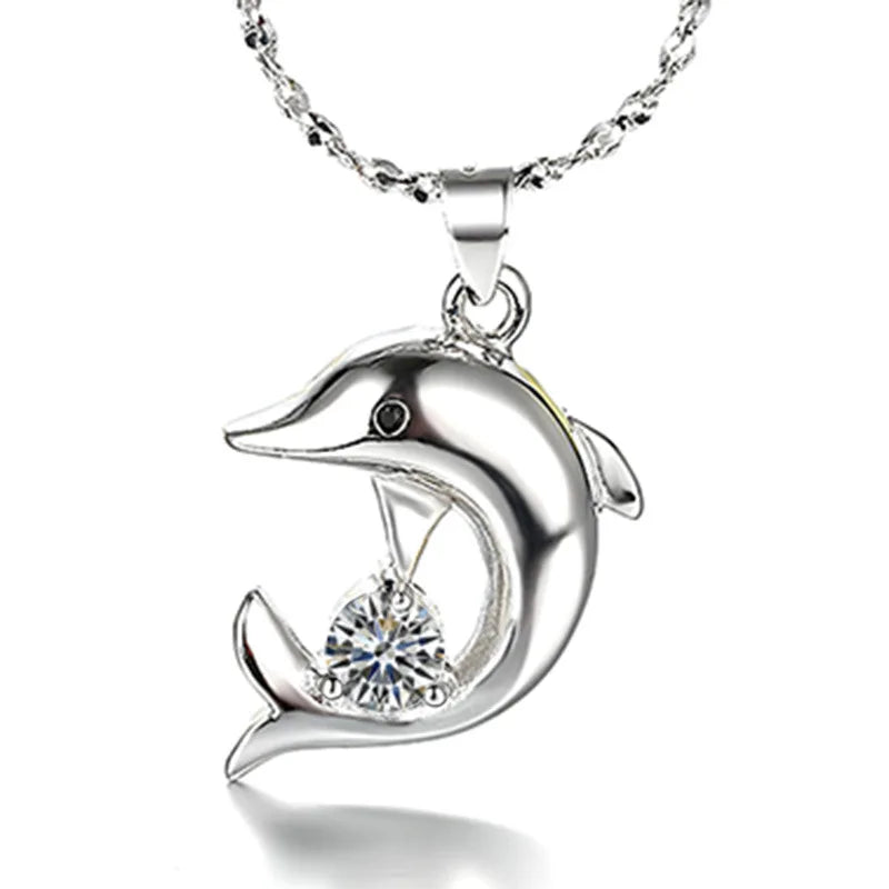 925 Sterling Silver 18k Gold Plated Necklace Single Sparkling Zircon Clavicle Chain f lifestyle view