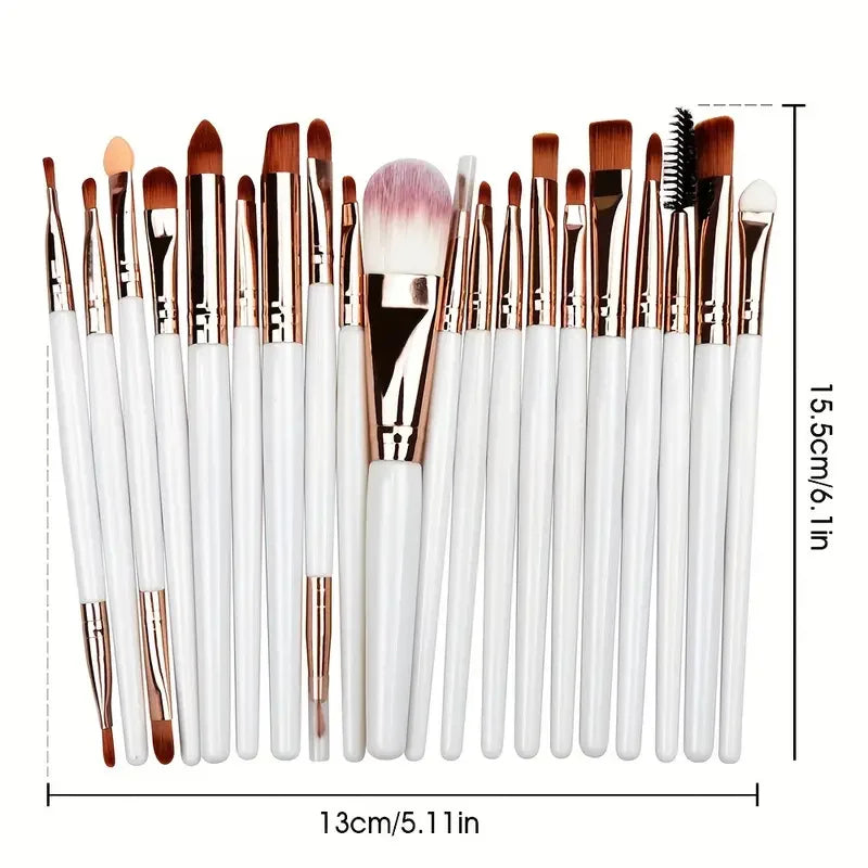 20-Piece Eye Makeup Brush Set | Complete Eye Shadow & Eyeliner Tools additional angle