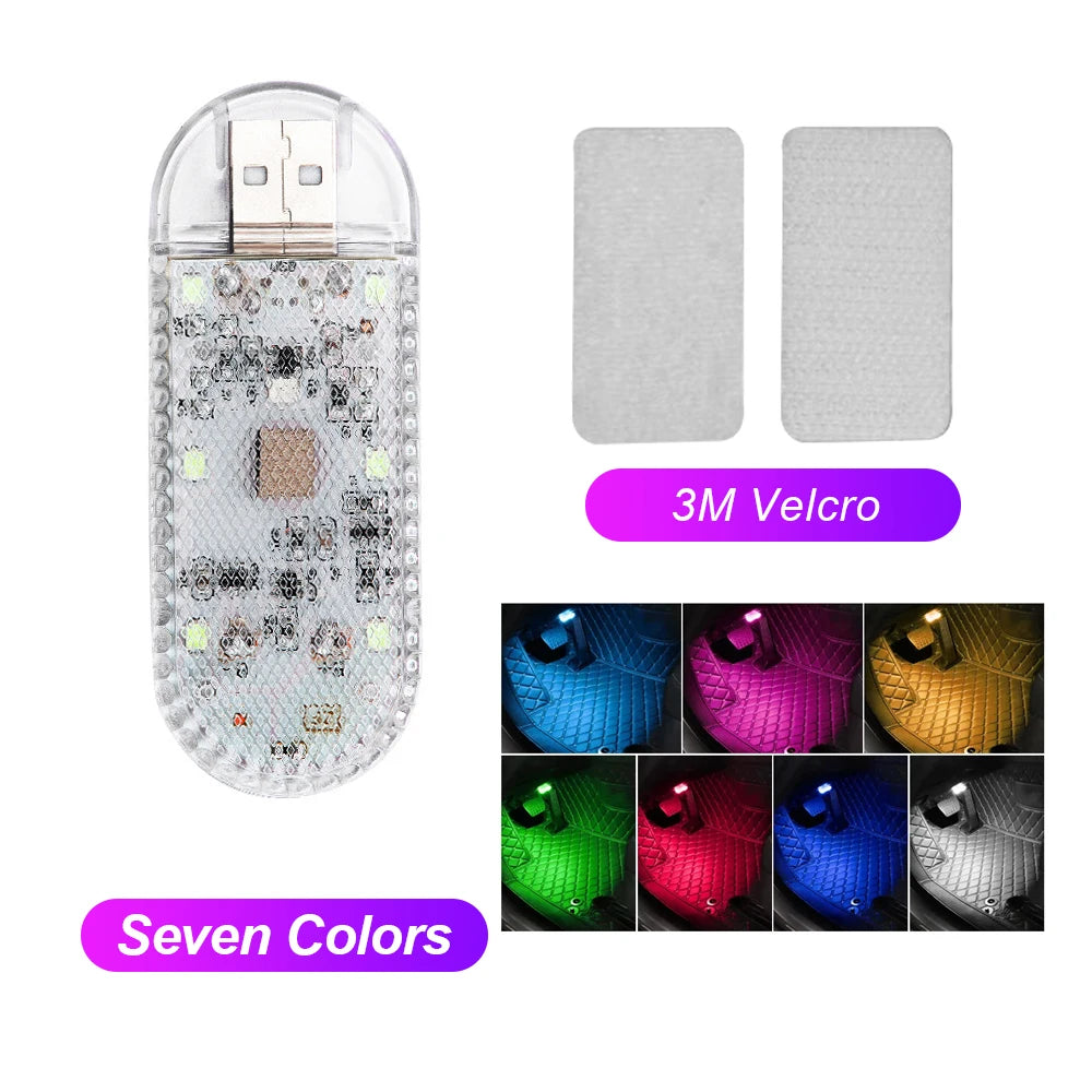 1pc Car LED Light Interior Lighting Atmosphere Lamp for Armrest Box Trunk Switch Touc alternate view
