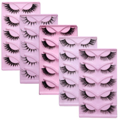 5 Pairs Cat Eye False Eyelashes Eye End Lengthening Long Curling Thick Fluffy All-match Comfortable Fake False Eyelashes