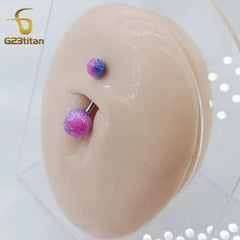 Fashion Titanium Steel Barbell Belly Button Rings 6-16mm Colorful Acrylic Ball Piercing detail view