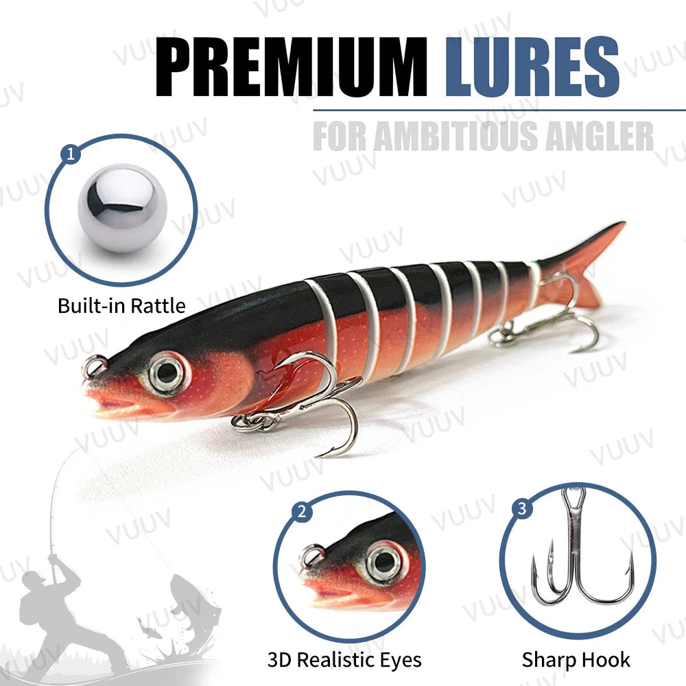 Fishing Lure Multi-Joint Fish Fishing Kit Slow Sinking Realistic Hard Lure Swimbait additional angle
