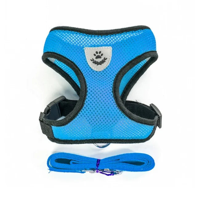 Breathable Mesh Cat Harness and Leash Set | Reflective Soft Vest for Small Cats and Do close-up view
