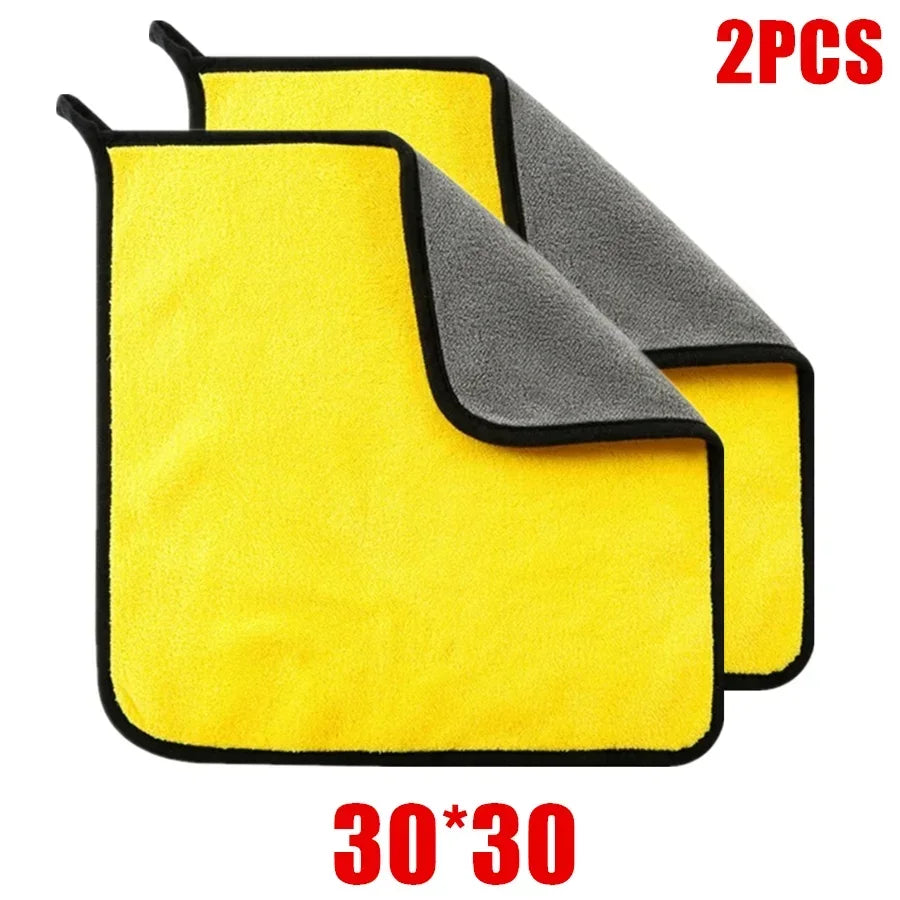 1/2/6/10pcs Microfiber Cleaning Towel Thicken Soft Drying Cloth Car Body Washing Towe alternate view