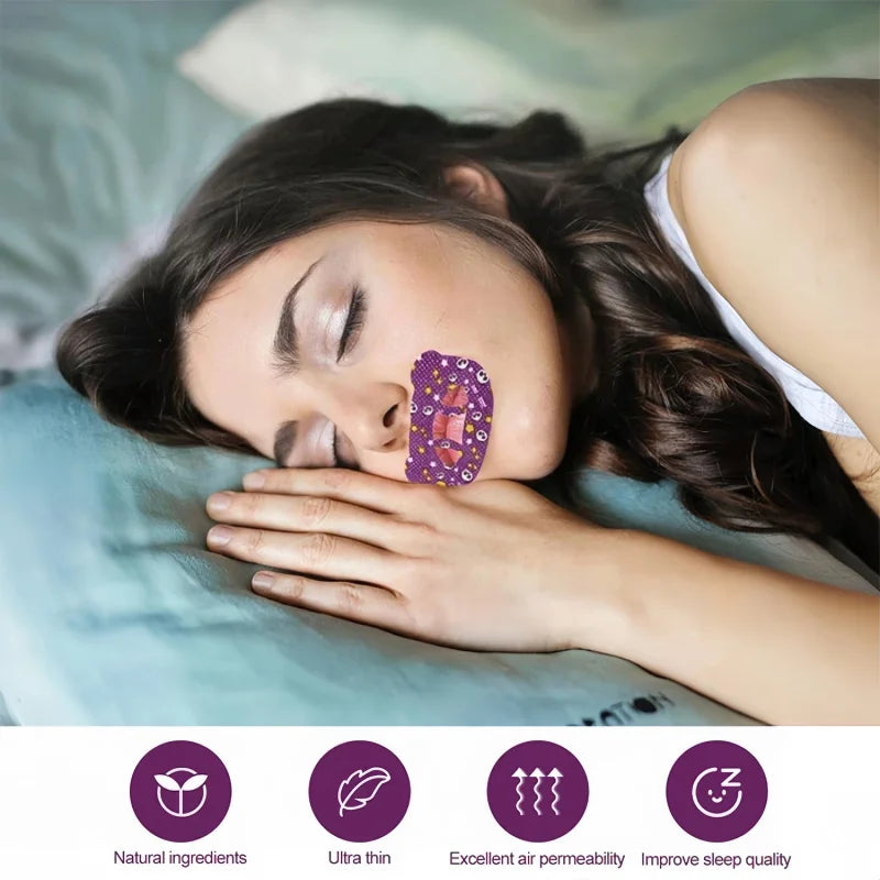 Anti Snore Mouth Tape for Kids and Adults | Breathable Lip Patch for Better Sleep close-up view