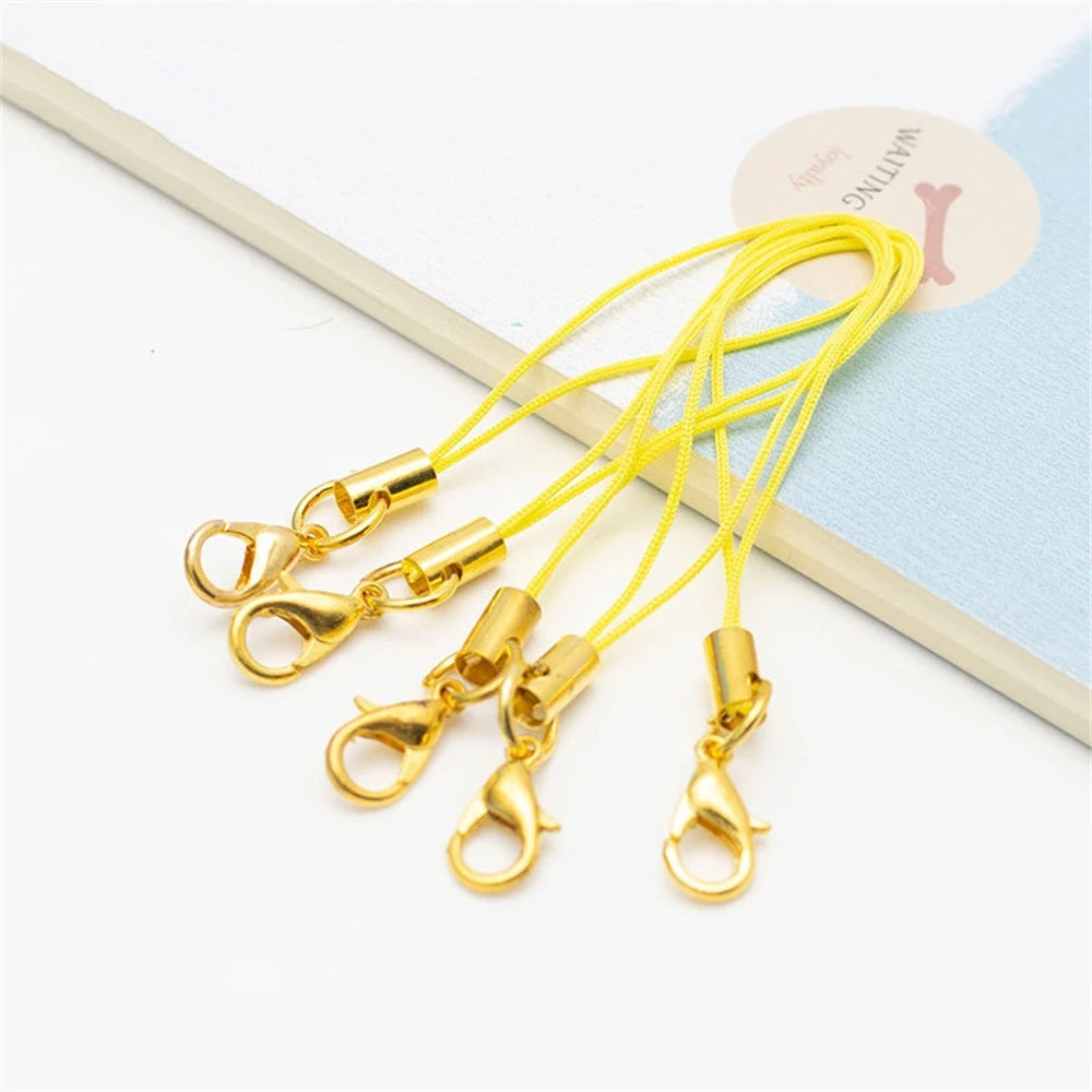 50pcs Cell Phone Lanyard Strap String Mobile Hook With Lobster Clasp Ring Keychain For close-up view