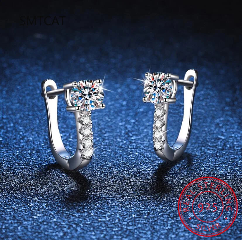 Luxury 0.5ct Moissanite Wedding Earrings for Women Gift Lab Diamond 925 Sterling Silv alternate view