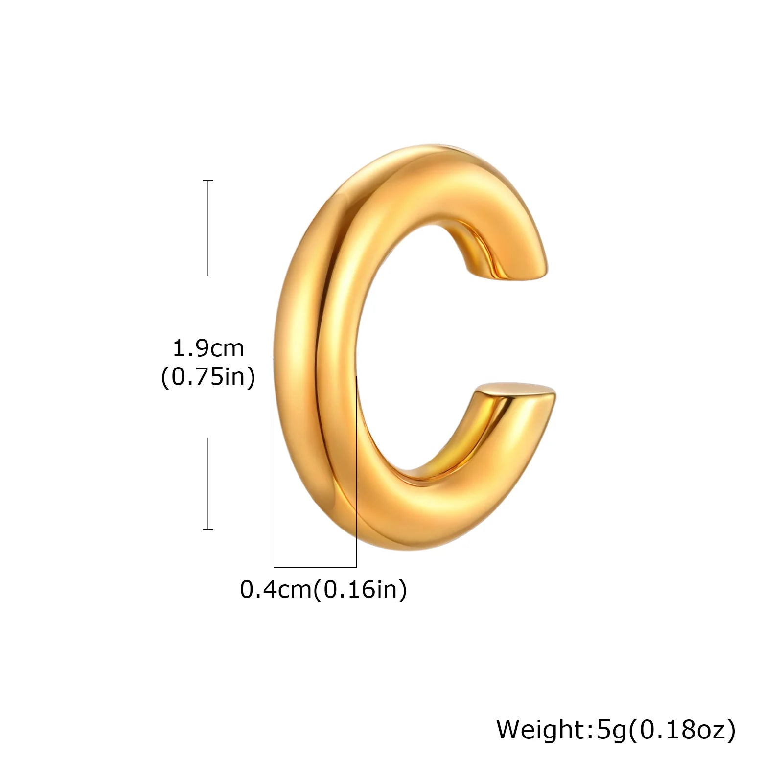 Stainless Steel C-Shaped Ear Clip | Punk Fake Piercing Ear Cuff for Women alternate view