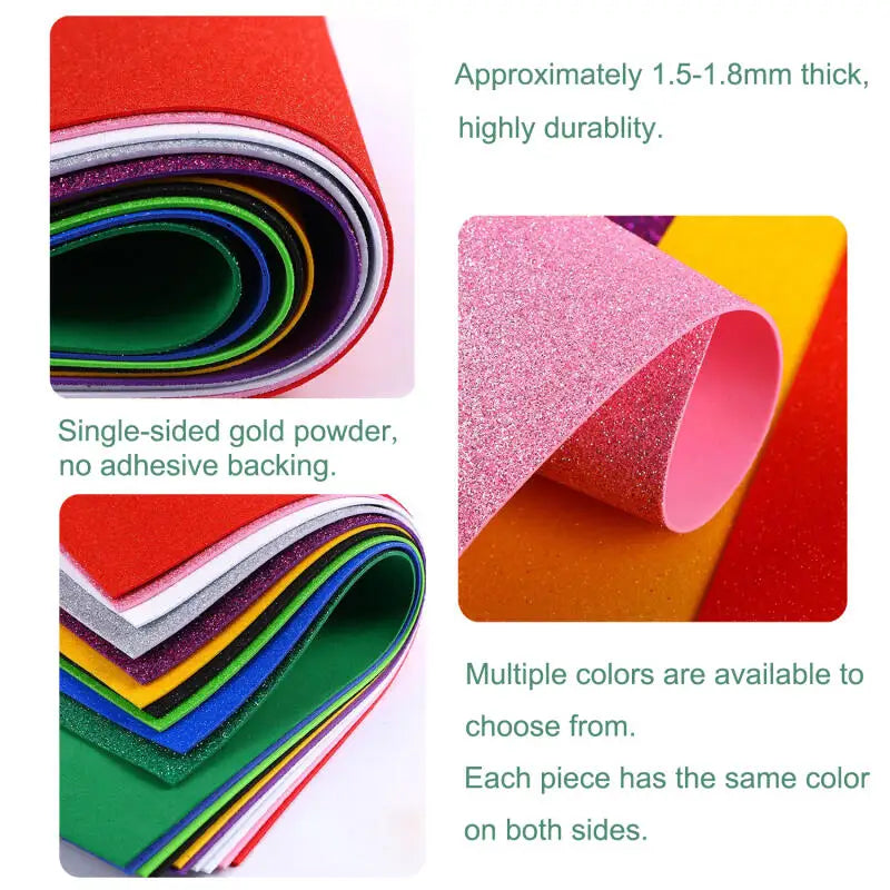 Glitter Foam Paper Sparkles Paper 40cmx60cm Without Glue for Children's Craft Activities DIY Cutters Flash Handcraft Foam Paper