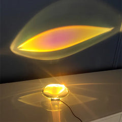 Eye Of The Sky Italian Designer Crystal Table Lamp | LED Night Projector for Living Ro close-up view