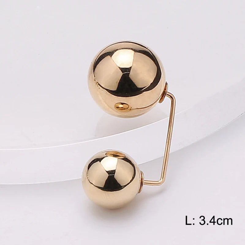 Pearl Brooch Pin For Women Scarf Double Pearl Fixed Safety Pin Accessories Clothes Buckle Clips Multifunction Brooch Clips Lapel