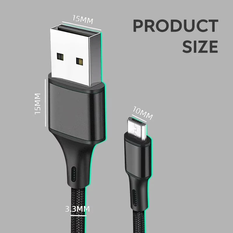 DATA FROG USB Charger Cable for PS4 Controller | 1M 2M 3M Nylon Braided Fast Charging close-up view