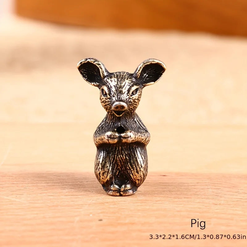 Mini Metal Incense Stick Holder | Chinese Zodiac Animal Incense Burner additional angle