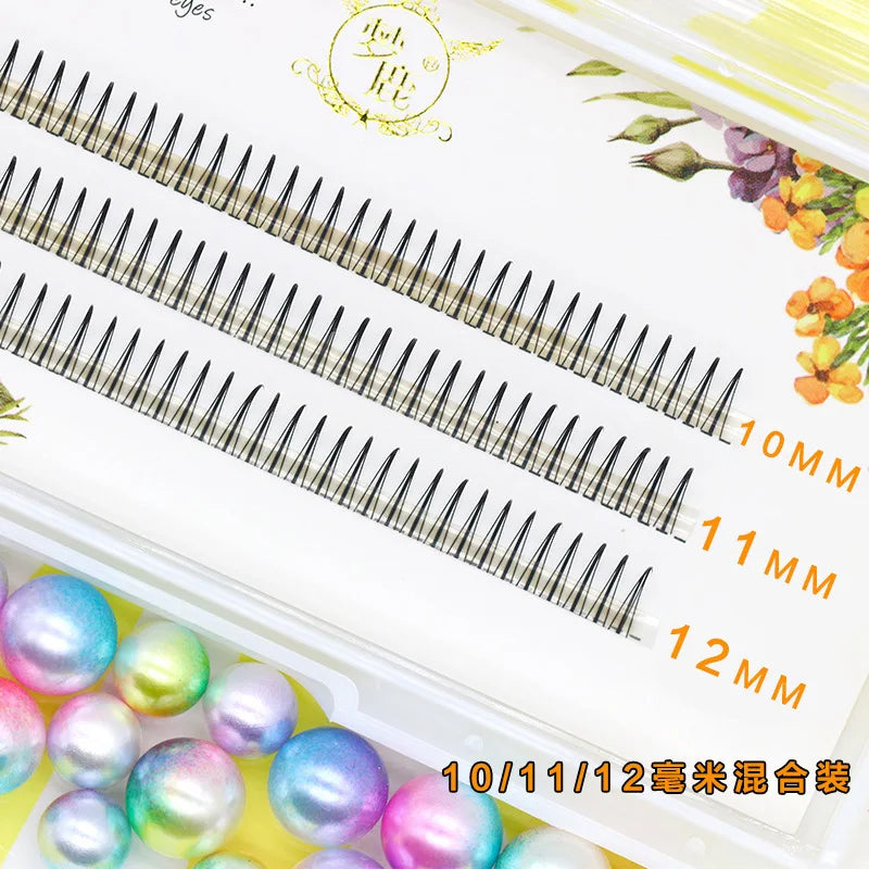 Brown Lashes A Type False Eyelashes 8-12mm | Natural Fairy Lash Clusters for Korean additional angle