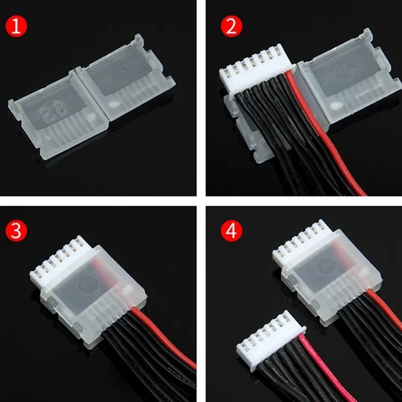 10/20pcs/lot 2S 3S 4S 5S 6S JST-XH Balanced Head Protection Balance Plug Savers AB Cli close-up view