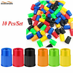 Plastic Tyre Valve Caps 10 Pack Universal Dust Covers for Cars Trucks Bikes