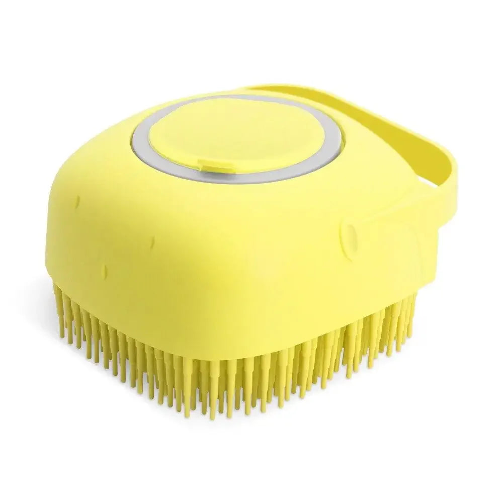 Soft Silicone Pet Shampoo Brush | 2.7oz Dog Cat Bathing Massage Comb close-up view