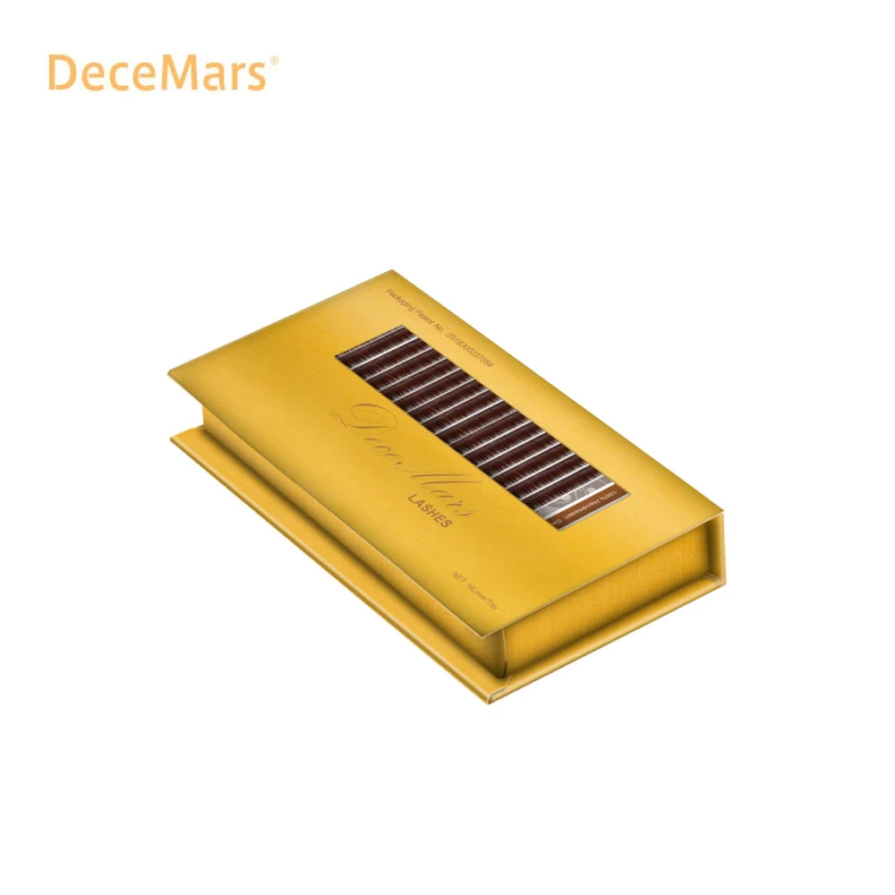 DeceMars Dark Brown Eyelash Extension JBCD Curl Mix Length | Auburn Individual Lash additional angle