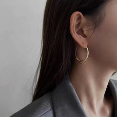 2025 New Matte Gold Circle Drop Earrings | Women's Fashion Jewelry close-up view