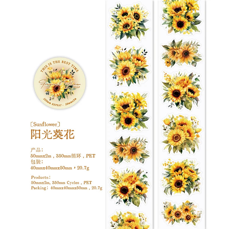 Journal GO Flower Washi Tape Set | Fragrant Scrapbooking Decorative Tape alternate view