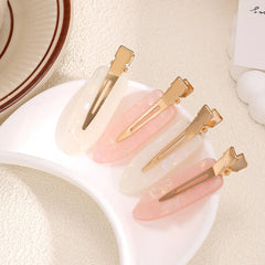 2/4pcs Elegant Mermaid Pink and White Seamless Adhesive Hair Clips for Women's Bangs and Makeup, Hair Accessoires, Hair Clip