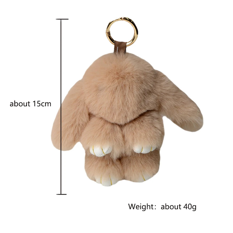 Women's Rabbit Fur Keychain Bag Car Pendant Jewelry for Bags detail view