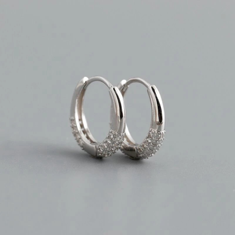 ANENJERY CZ Zircon Circle Hoop Earrings for Women Men Punk Trendy Party Accessories F alternate view