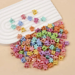 50Pcs Girls Cartoon Hair Clips Cute Small Claw Clips Flower Star Design Children's Fas close-up view