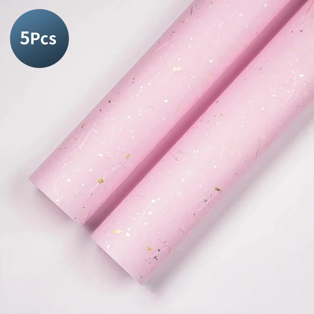 Floral Wrapping Paper Set | 5 Sheets with Gold and Silver Sparkles lifestyle view