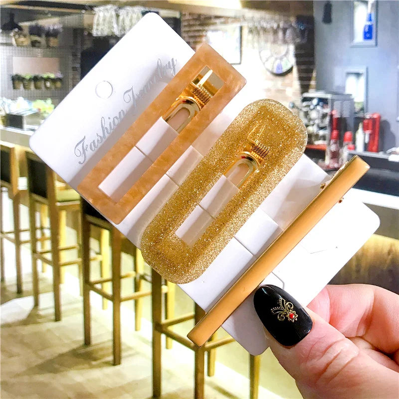 Korean Trendy Colorful Acetate 3pcs/Set Hair Clip Set Hairpin for Women Girls Barrett lifestyle view