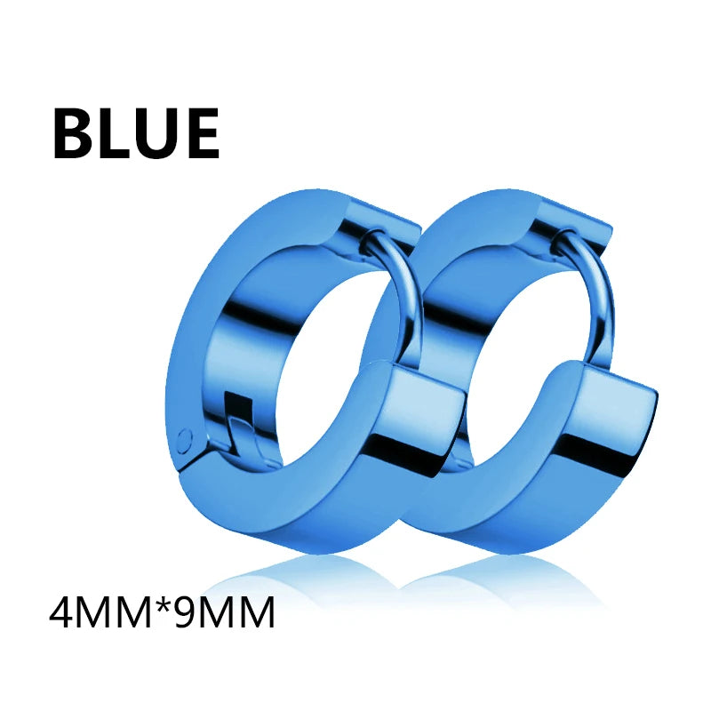 1 Pair Men Women Punk Stainless Steel Ear Circle Earring Simple Ear Buckle Gothic Fas alternate view