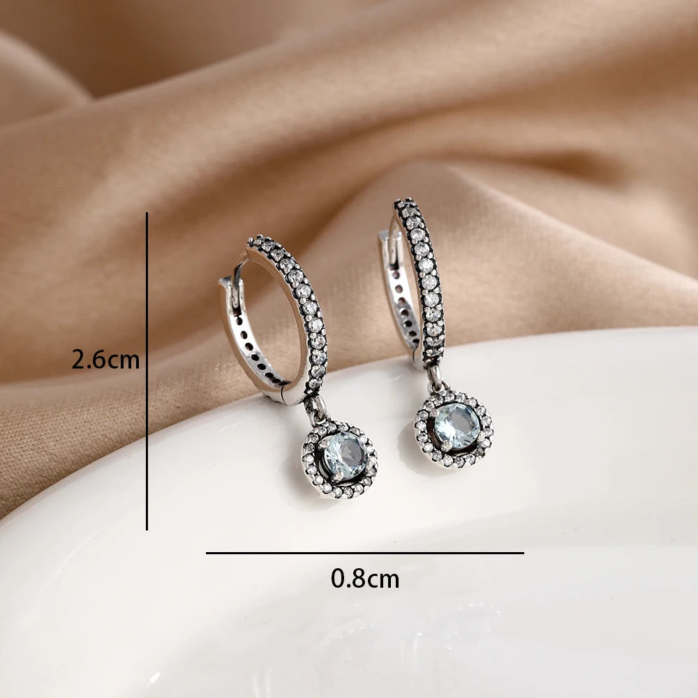 2026 New Hot Sale Blue Zircon Earrings for Women with European and American Style Fas alternate view