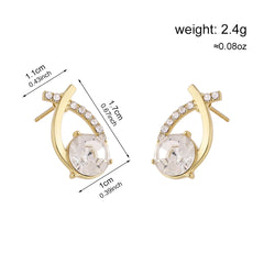 Fashion Cross Stud Earrings For Women Girls Korean Style Elegant Crystal Jewelry Ear Rings Fishtail Lady Earrings Gift