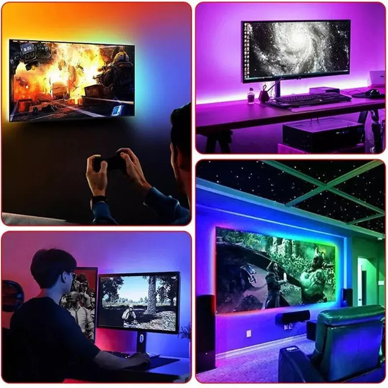 1m USB LED Strip Lights | RGB TV Backlight with Remote additional angle