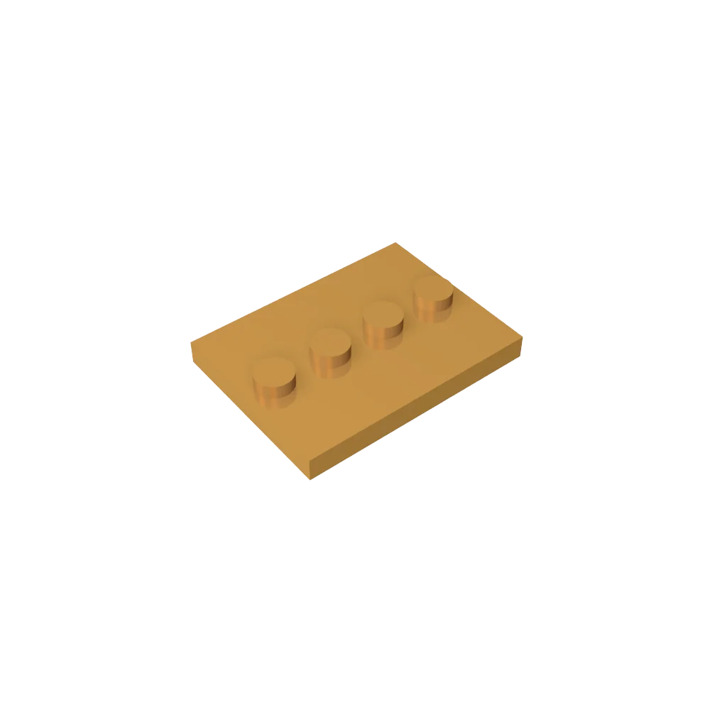 Gobricks GDS-980 Tile, Modified 3 x 4 with 4 Studs in Center | Compatible Building Bl lifestyle view