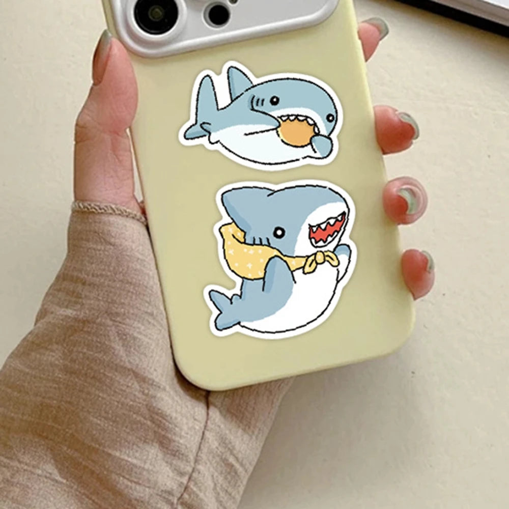 50 Funny Shark Meme Stickers Pack | Waterproof PVC Decals for Laptop, Luggage, Skat additional angle