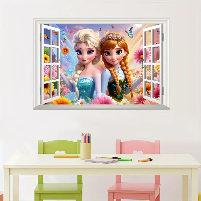 Princess Castle Wall Sticker | Magical Window Design for Kids Rooms additional angle