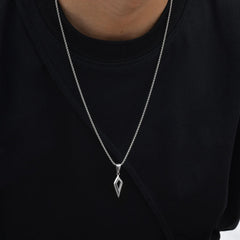Stainless Steel Four-pointed Star Pendant Necklace | Geometric Collar Jewelry for Men alternate view