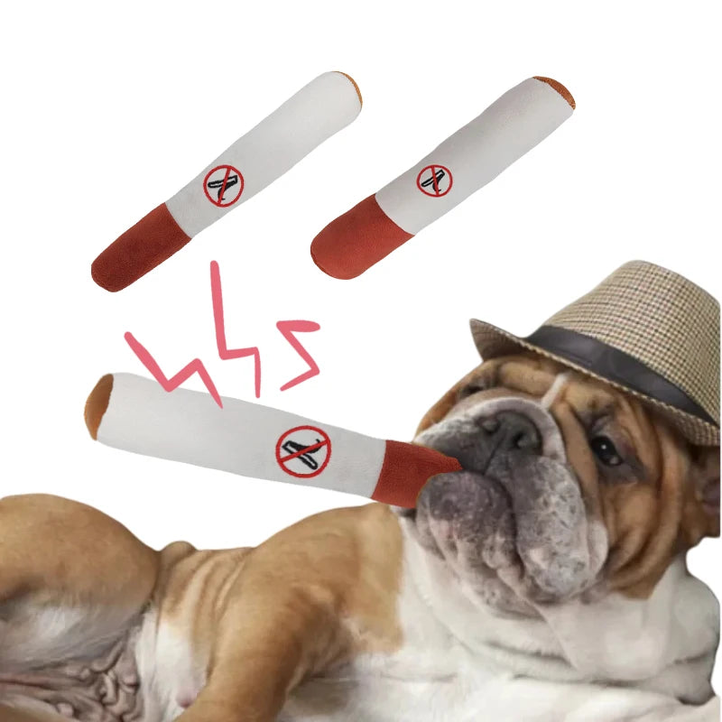 Interactive Dog Joint Sound Puppy Toys Cigar For Small Resistant Squeak Dogs Indestruc close-up view