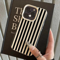 Colorful Striped Minimalist INS Couple Phone Case For iPhone 18 17 16 11 13 12 14 15 P close-up view